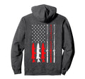 Fishing Rod American Flag Fishing Gift Hoodie - Streetwear Style Unisex - T-Shirt, Sweatshirt, Hoodie