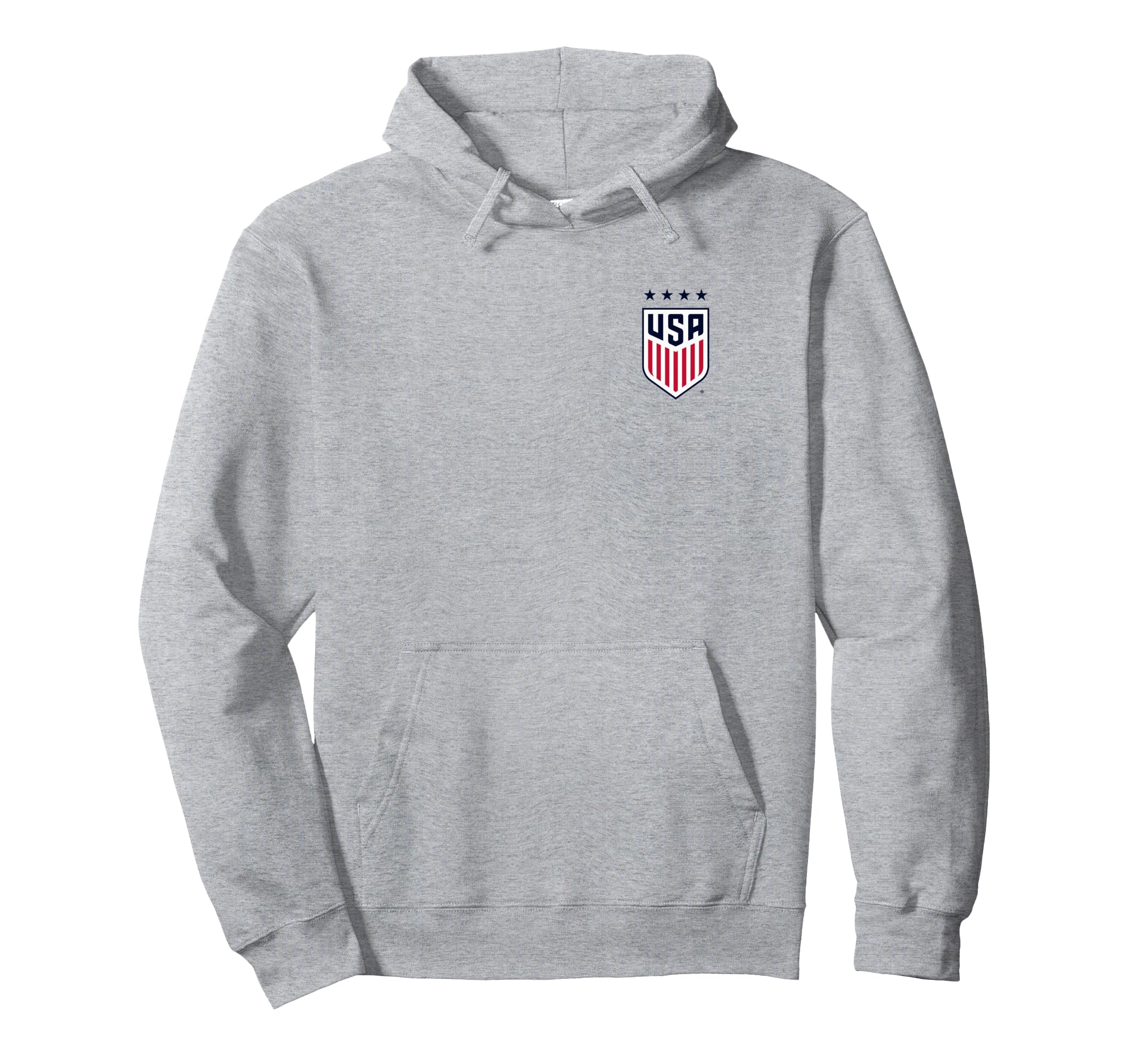 Usa Soccer Front Back Crest Gray Hoodie - Aesthetic Graphic for Adults - T-Shirt, Sweatshirt, Hoodie