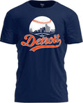 Baseball Fan Cityscape with Urban Skyline Graphic - Adult & Kids T-Shirts, Sweatshirts & Hoodies apparel design preview 1