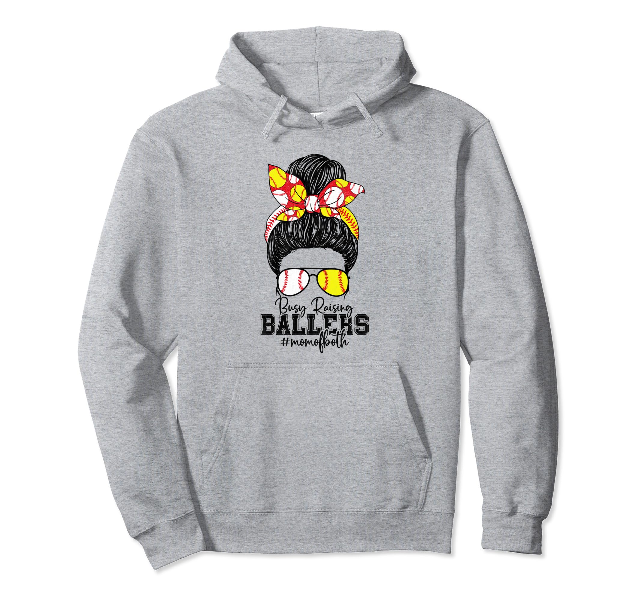 Busy Raising Ballers Softball Funny Messy Hoodie - Streetwear Style Unisex - T-Shirt, Sweatshirt, Hoodie