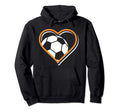 Orange Soccer Heart Soccer Lovers Hoodie - Aesthetic Graphic Men Women - T-Shirt, Sweatshirt, Hoodie