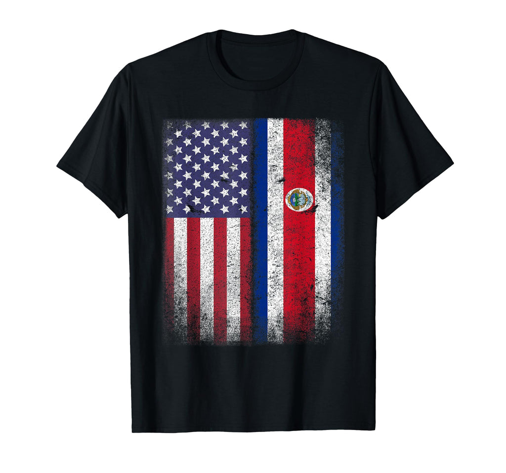 Costa Rica Usa Costa Rican American Flag T-Shirt - Unique Graphic Men Women - T-Shirt, Sweatshirt, Hoodie