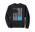 American Usa Flag Guitar Sweatshirt - Casual Everyday Wear for Adults - T-Shirt, Sweatshirt, Hoodie