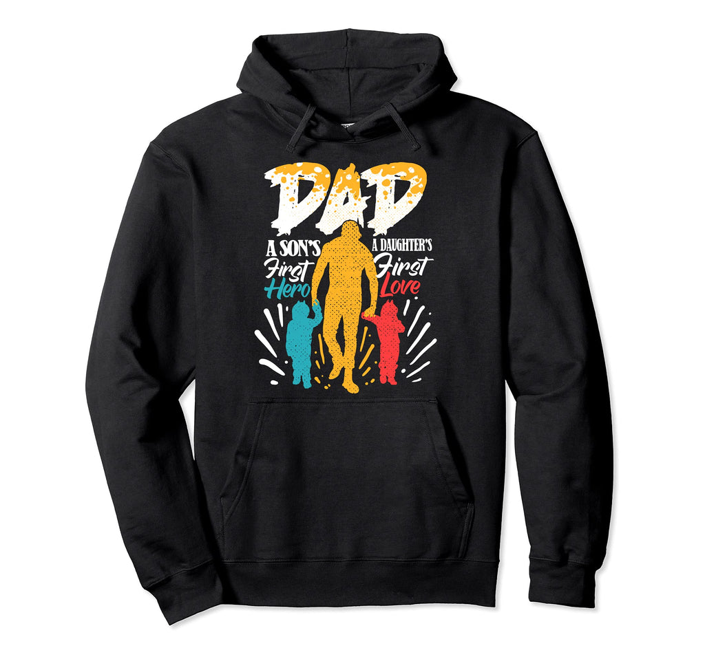 First Hero And Love Proud Dad Twins Fathers Hoodie - Unique Graphic Unisex - T-Shirt, Sweatshirt, Hoodie