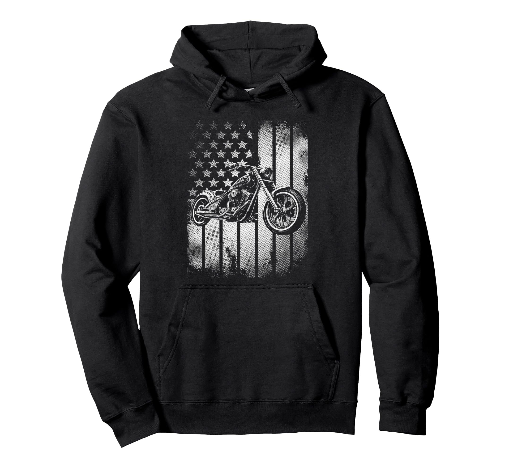Motorcycle Usa Flag Biker Hoodie - Trendy Graphic Unisex - T-Shirt, Sweatshirt, Hoodie