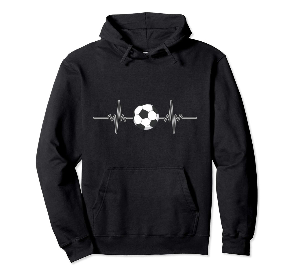Soccer Heartbeat I Soccer Ball I Hoodie - Fun Novelty Design Men Women - T-Shirt, Sweatshirt, Hoodie