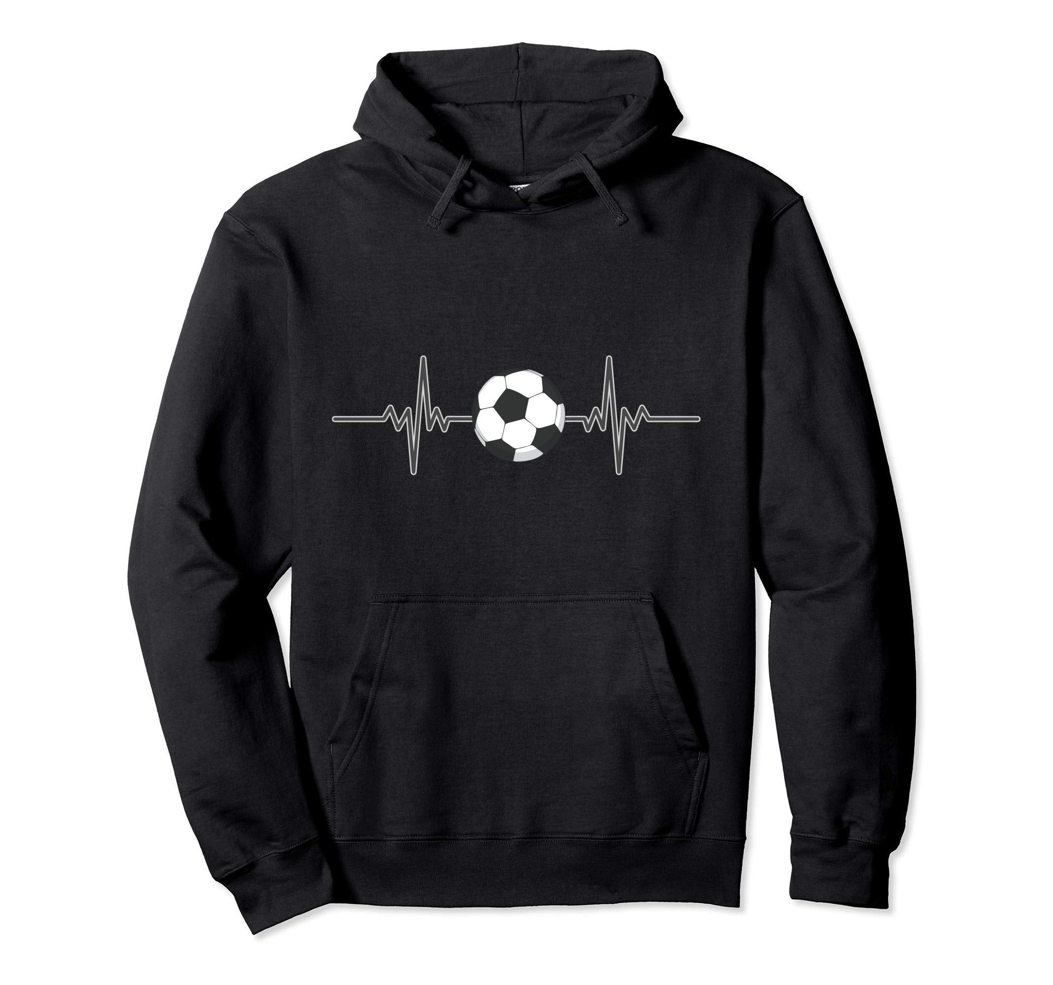 Soccer Heartbeat I Soccer Ball I Hoodie - Fun Novelty Design Men Women - T-Shirt, Sweatshirt, Hoodie