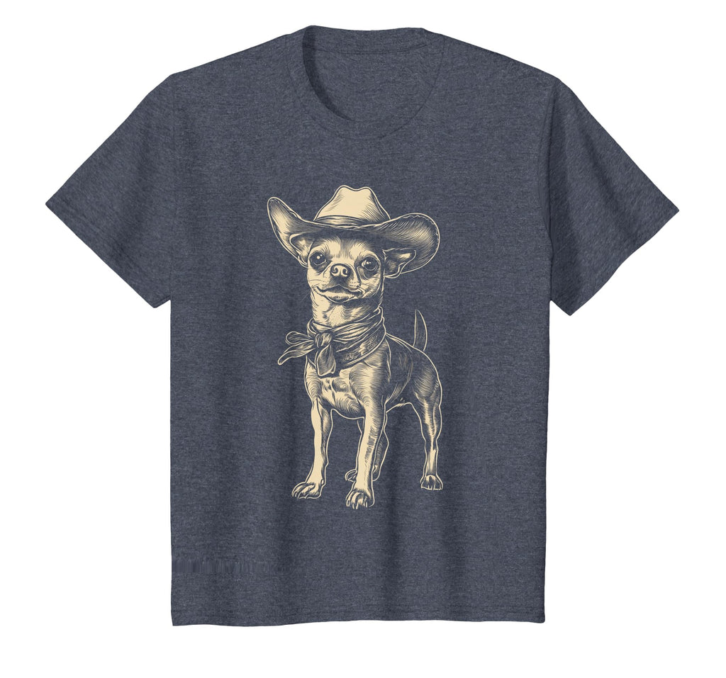 Chihuahua Wearing Cowboy Hat Funny T-Shirt - Minimalist Print Unisex - T-Shirt, Sweatshirt, Hoodie