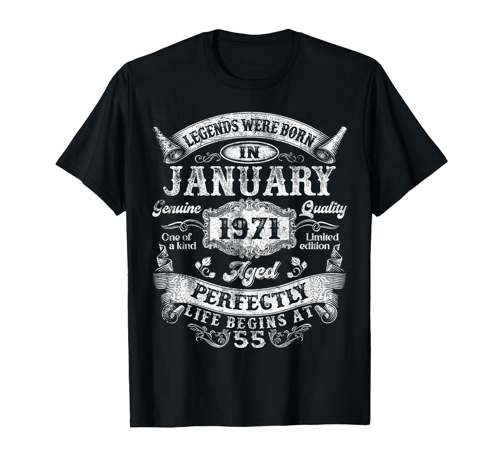 Legends Were Born January 1971 55Th T-Shirt - Custom Art Print for Adults - T-Shirt, Sweatshirt, Hoodie
