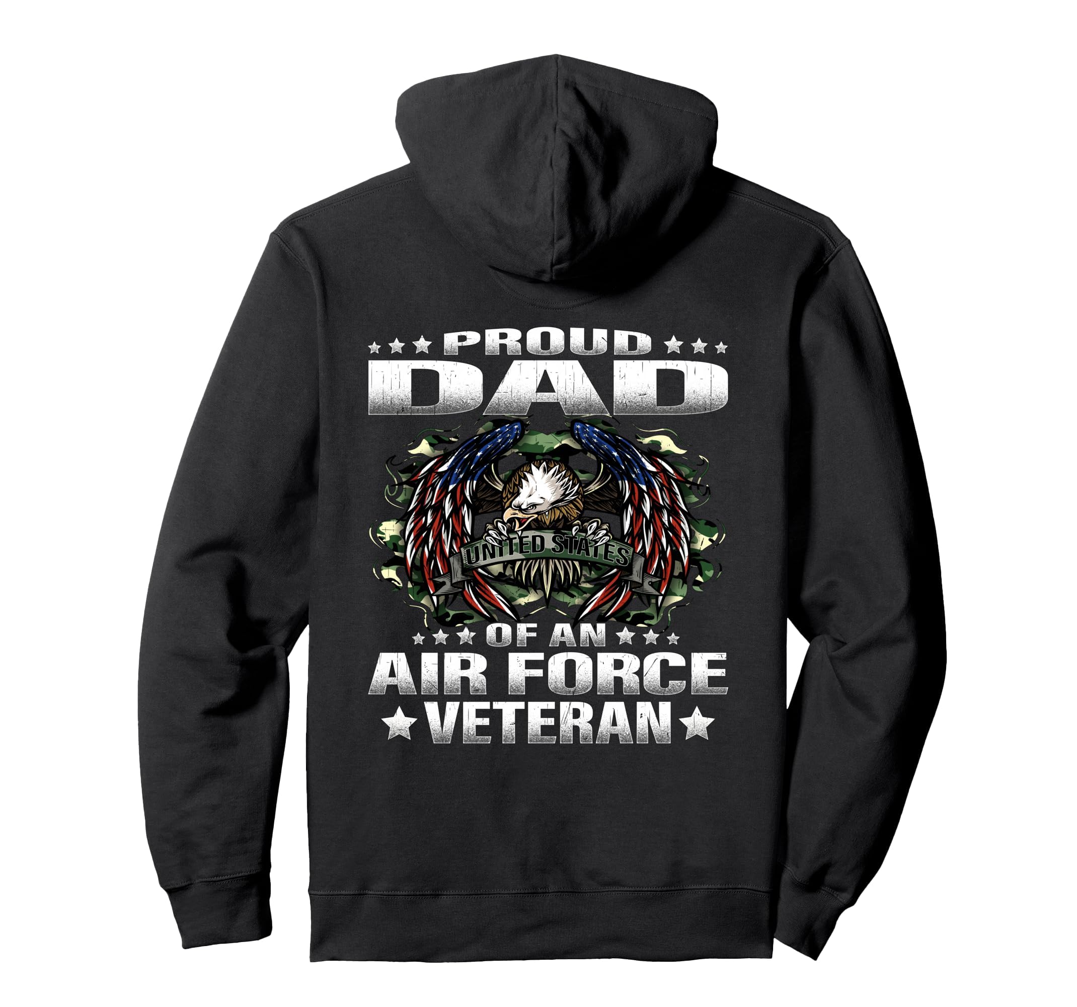 Proud Dad Air Force Veteran Military Hoodie - Custom Art Print Men Women - T-Shirt, Sweatshirt, Hoodie