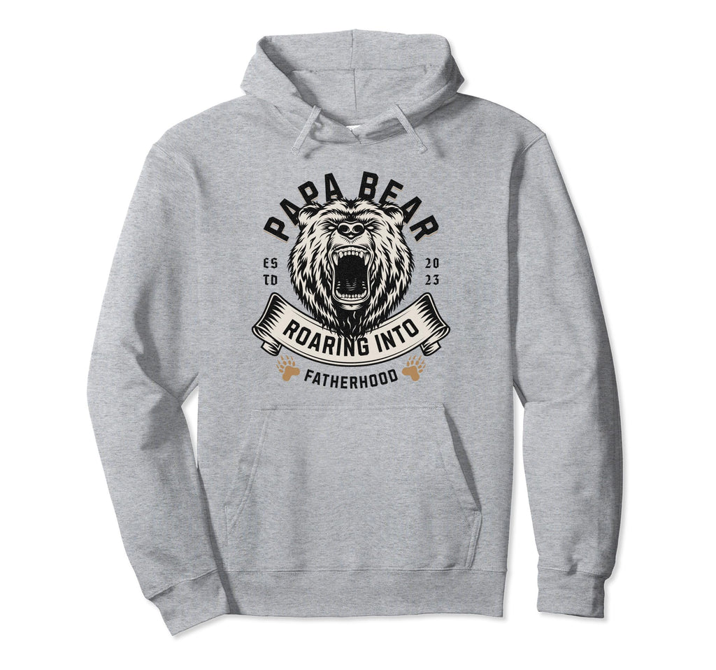 Papa Bear Roaring Grizzly Proud Dad Father Hoodie - Graphic Print Unisex - T-Shirt, Sweatshirt, Hoodie