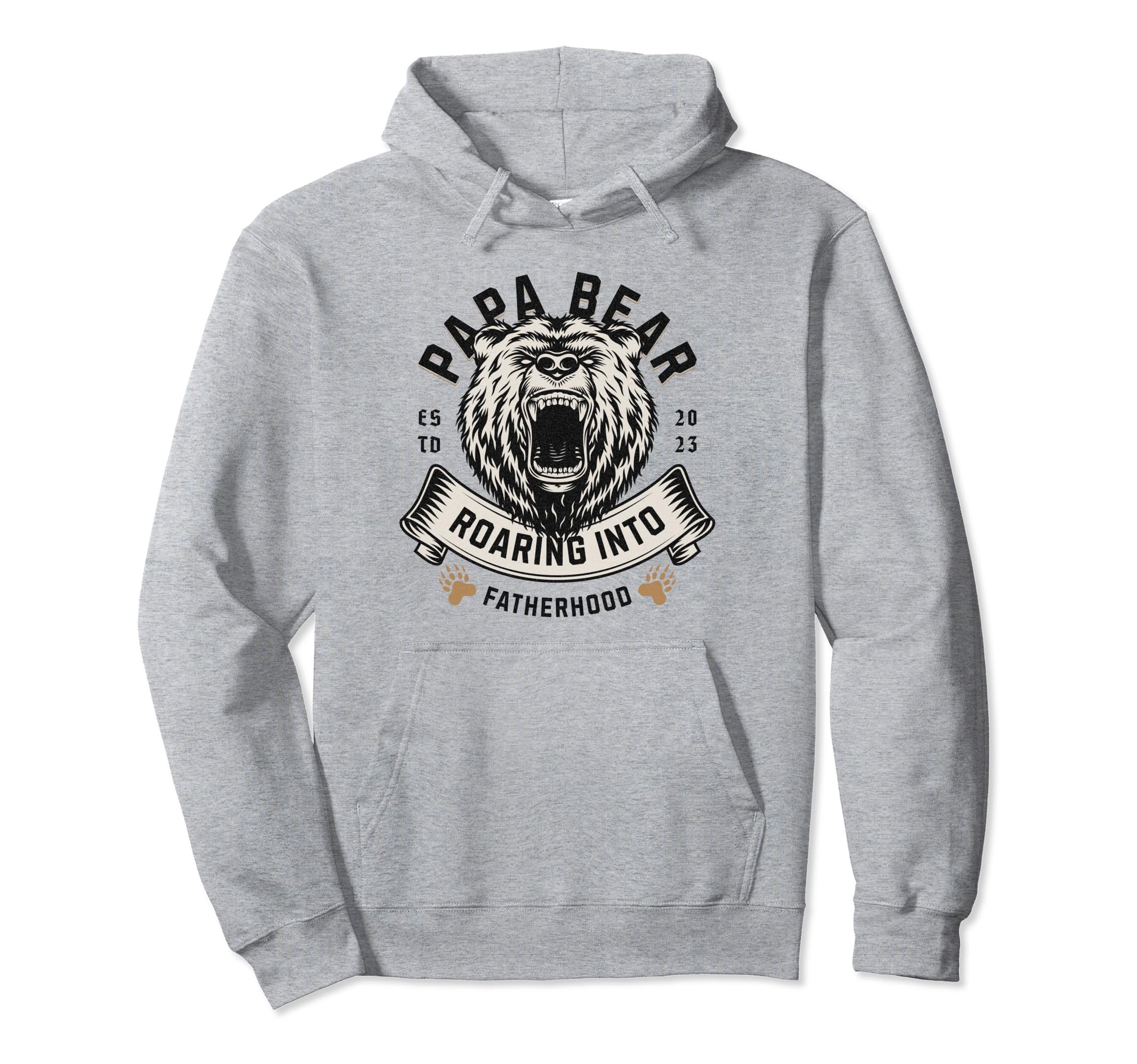 Papa Bear Roaring Grizzly Proud Dad Father Hoodie - Graphic Print Unisex - T-Shirt, Sweatshirt, Hoodie