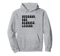 Husband Dad Bearded Legend Fathers Hoodie - Fun Novelty Design Men Women - T-Shirt, Sweatshirt, Hoodie