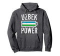 Uzbekistan Flag Uzbek Power Battery Proud Hoodie - Graphic Print Men Women - T-Shirt, Sweatshirt, Hoodie