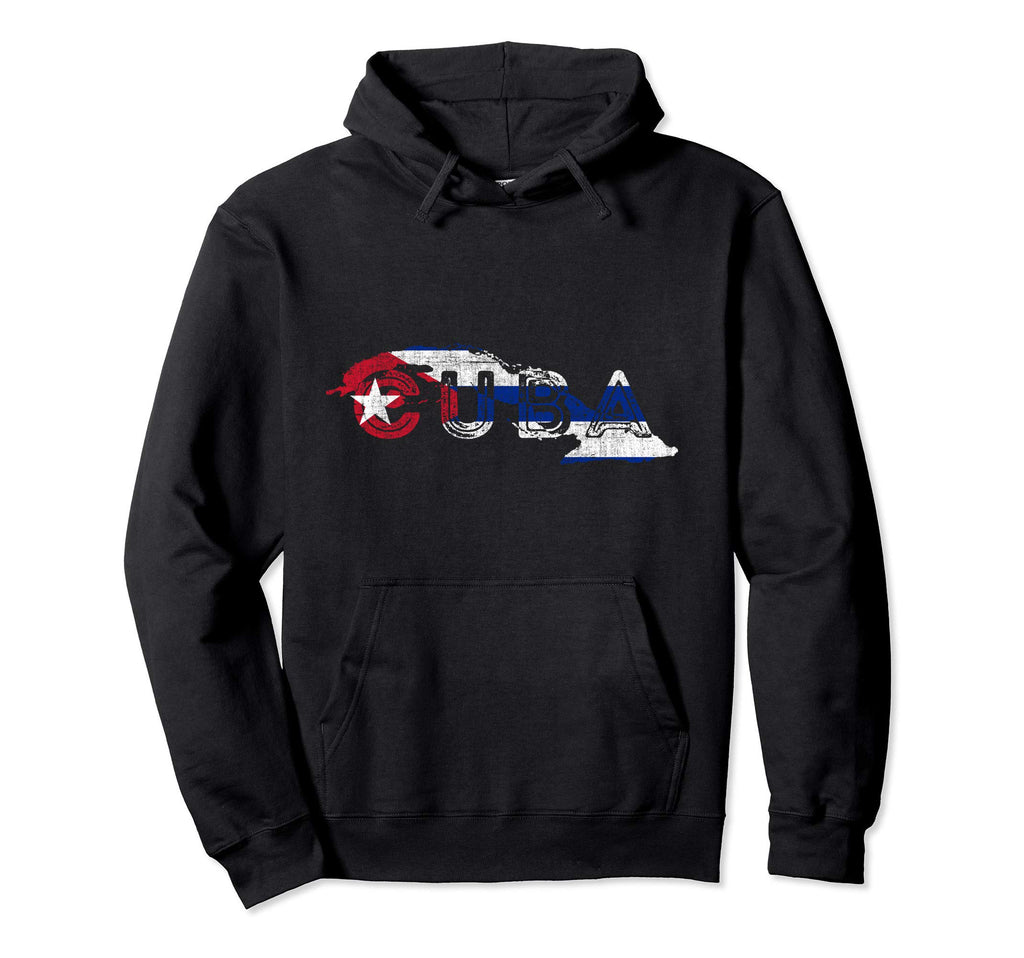 Cuban Map And Flag Souvenir Hoodie - Casual Everyday Wear Unisex - T-Shirt, Sweatshirt, Hoodie