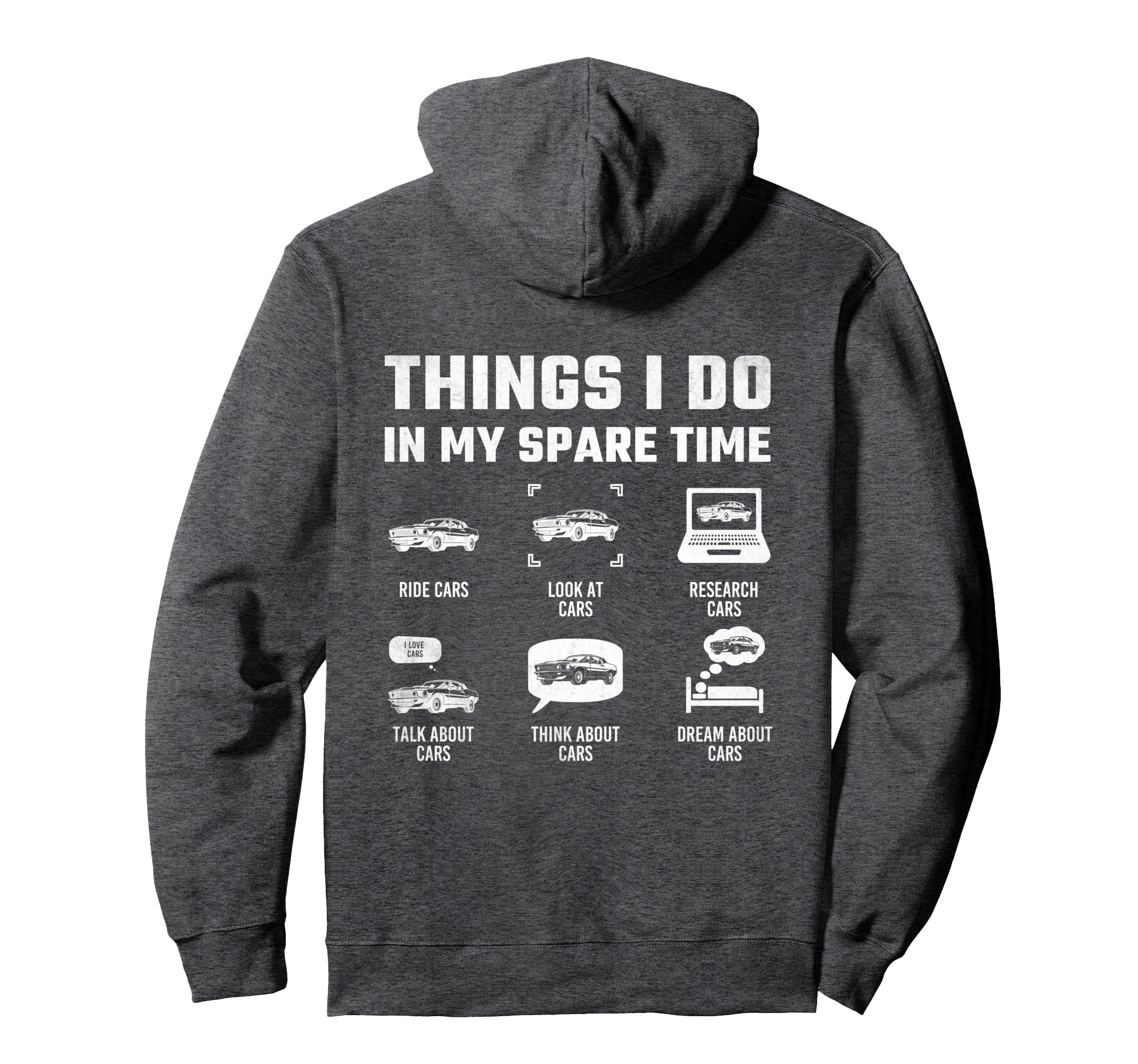 Things I Do My Spare Time Car Guy Hoodie - Minimalist Print for Adults - T-Shirt, Sweatshirt, Hoodie