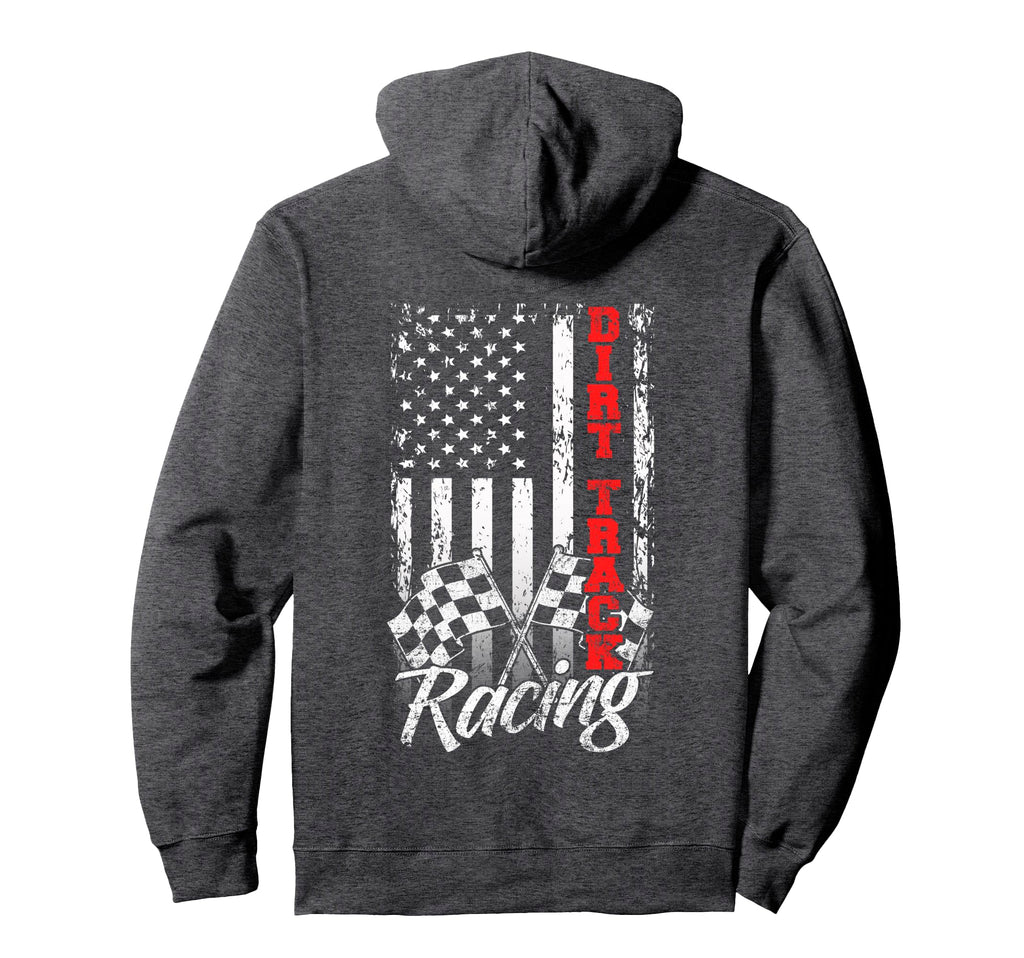 American Flag Dirt Track Racing Car Hoodie - Custom Art Print Men Women - T-Shirt, Sweatshirt, Hoodie