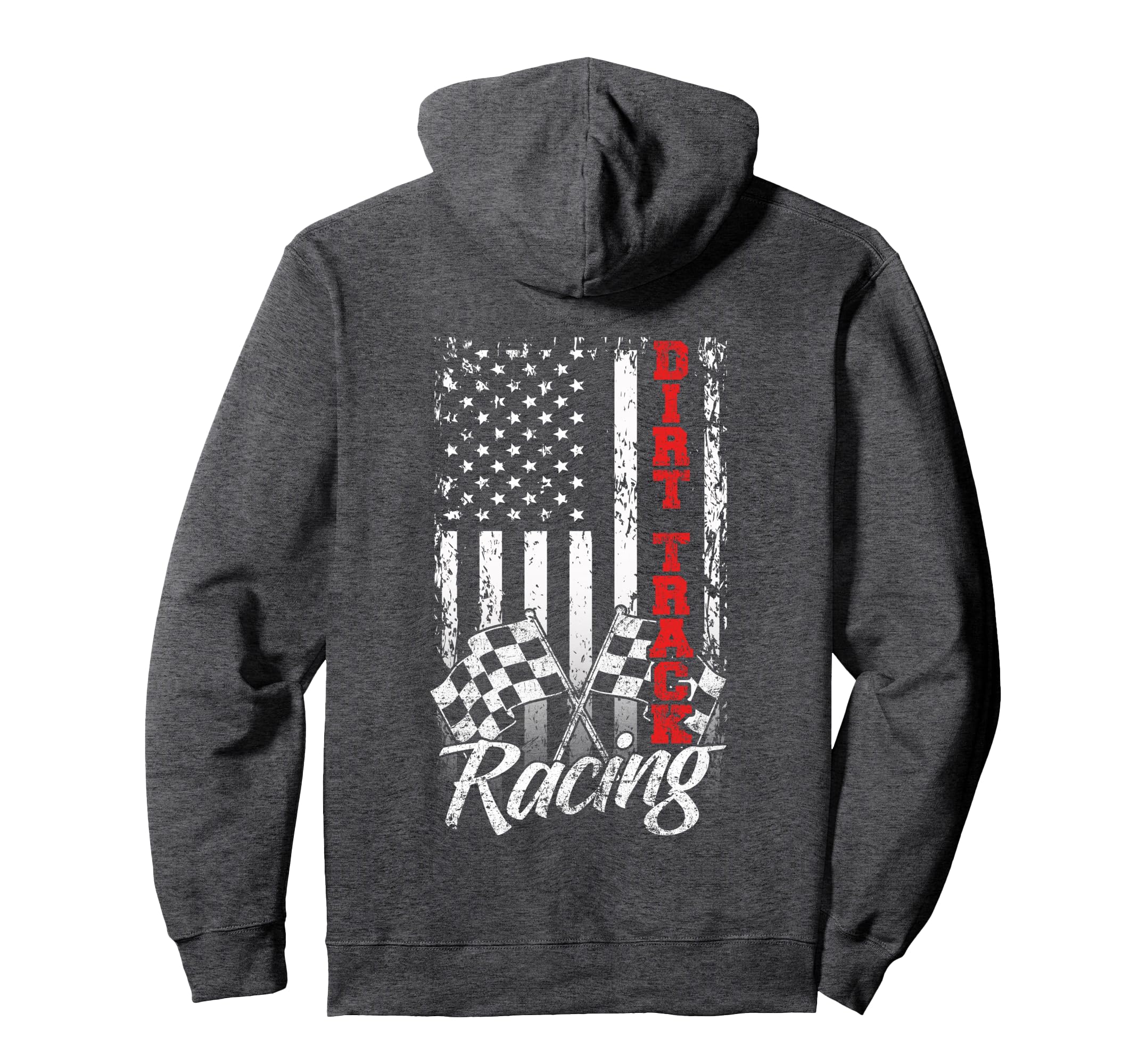 American Flag Dirt Track Racing Car Hoodie - Custom Art Print Men Women - T-Shirt, Sweatshirt, Hoodie