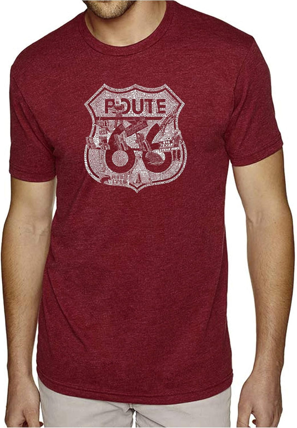 Men's Premium Blend Word Art Stops Along Route 66 - Adult & Kids T-Shirts, Sweatshirts & Hoodies apparel design preview 1