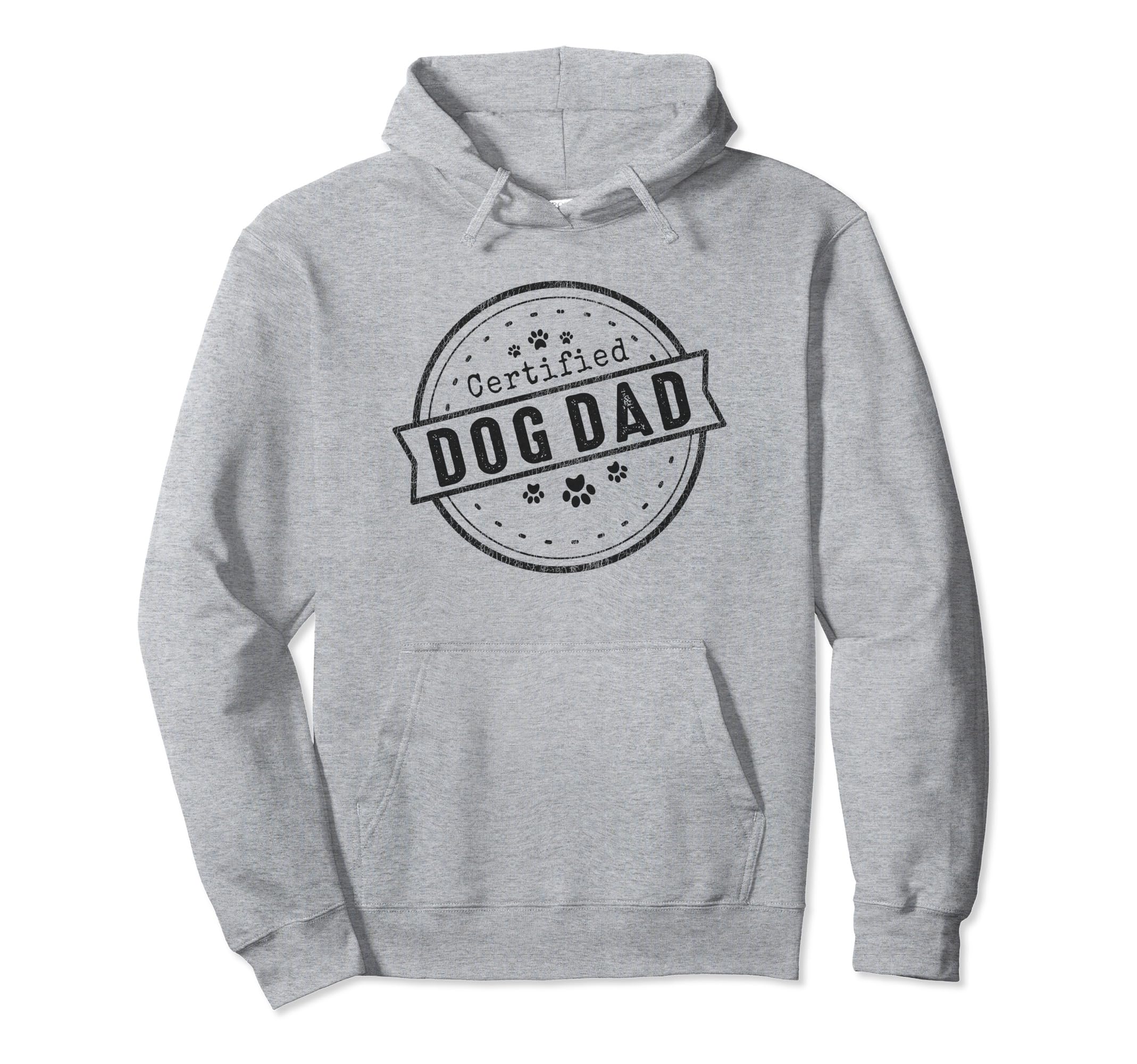 Dog Dad Gifts Certified Dog Dad Hoodie - Minimalist Print Unisex - T-Shirt, Sweatshirt, Hoodie