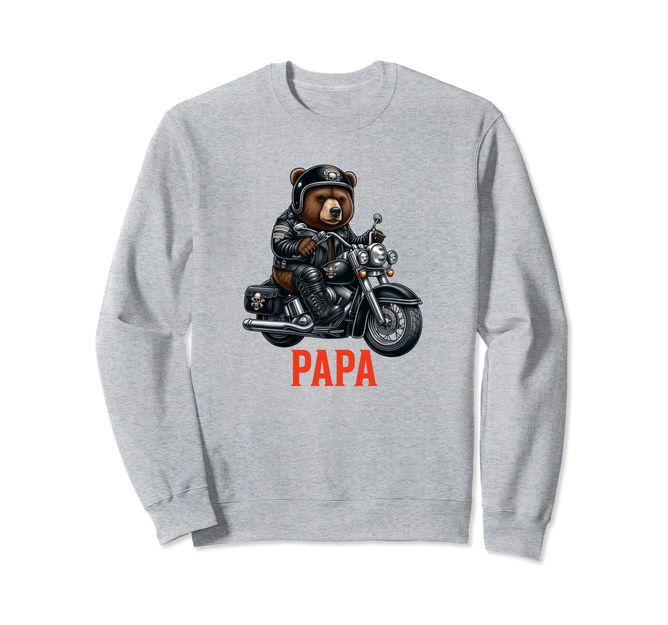 Papa Biker Bear Motorcycle Dad Sweatshirt - Novelty Apparel Men Women - T-Shirt, Sweatshirt, Hoodie