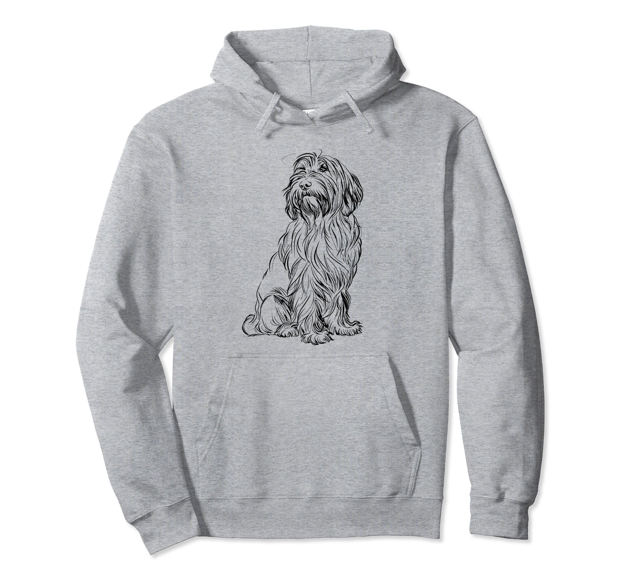 Bearded Collie Dog Line Art Hoodie - Streetwear Style for Adults - T-Shirt, Sweatshirt, Hoodie