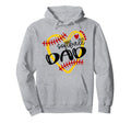 Personalized Softball Heart Dad Softball Hoodie - Graphic Print Men Women - T-Shirt, Sweatshirt, Hoodie