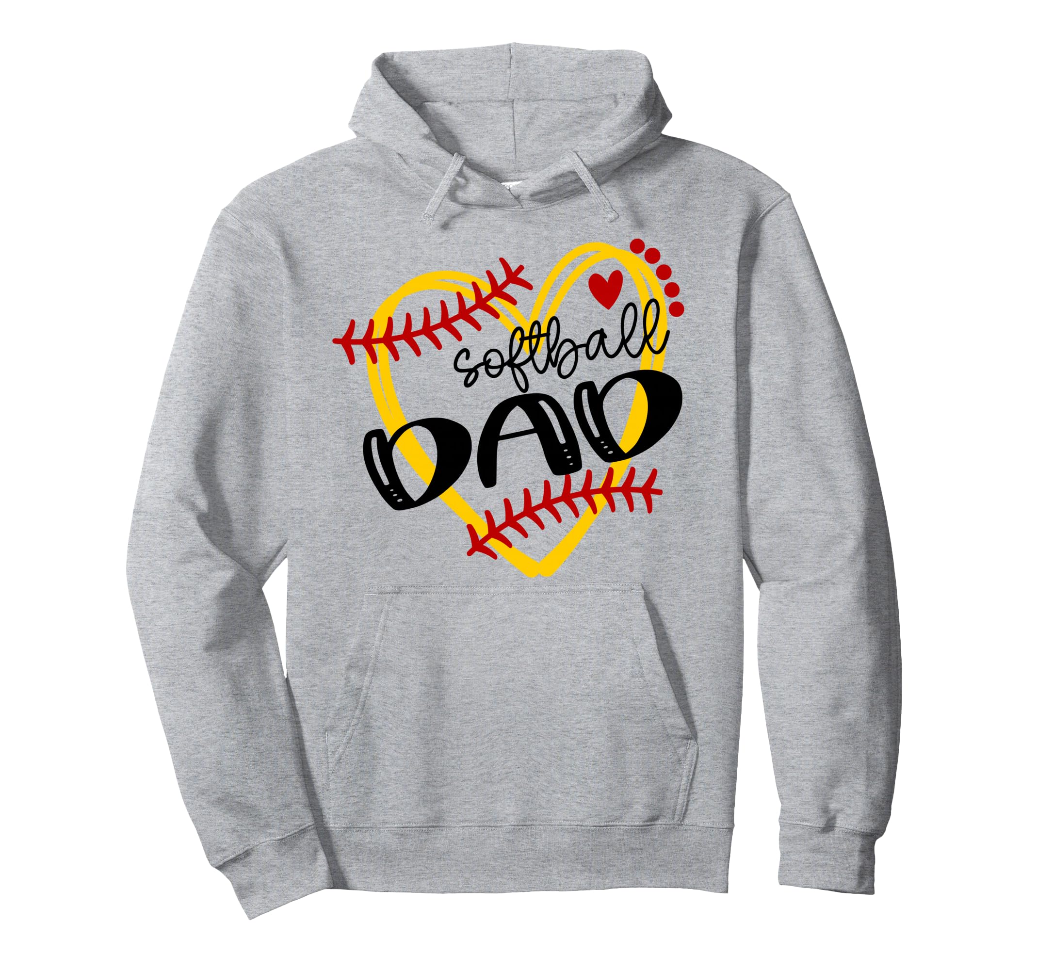 Personalized Softball Heart Dad Softball Hoodie - Graphic Print Men Women - T-Shirt, Sweatshirt, Hoodie
