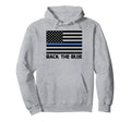 Back Blue Police Support Thin Blue Hoodie - Casual Everyday Wear Men Women - T-Shirt, Sweatshirt, Hoodie