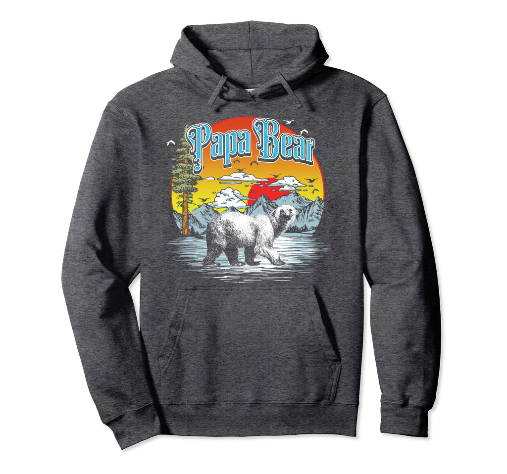 Papa Bear Hiking Fishing Camping Hoodie - Novelty Apparel for Adults - T-Shirt, Sweatshirt, Hoodie