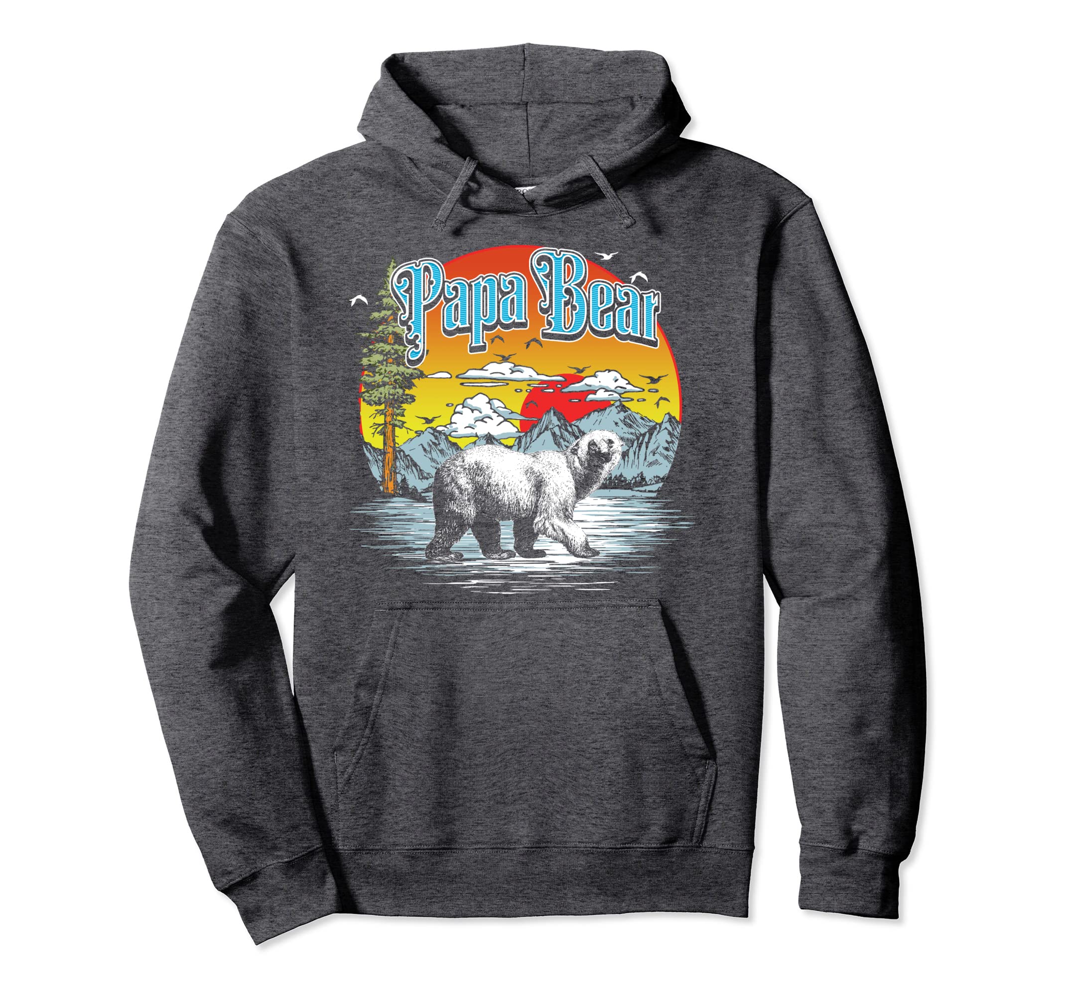 Papa Bear Hiking Fishing Camping Hoodie - Novelty Apparel for Adults - T-Shirt, Sweatshirt, Hoodie
