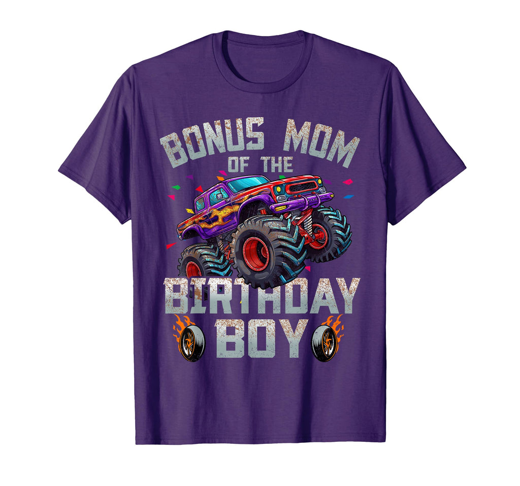 Bonus Mom Birthday Monster Truck Family T-Shirt - Unique Graphic Men Women - T-Shirt, Sweatshirt, Hoodie