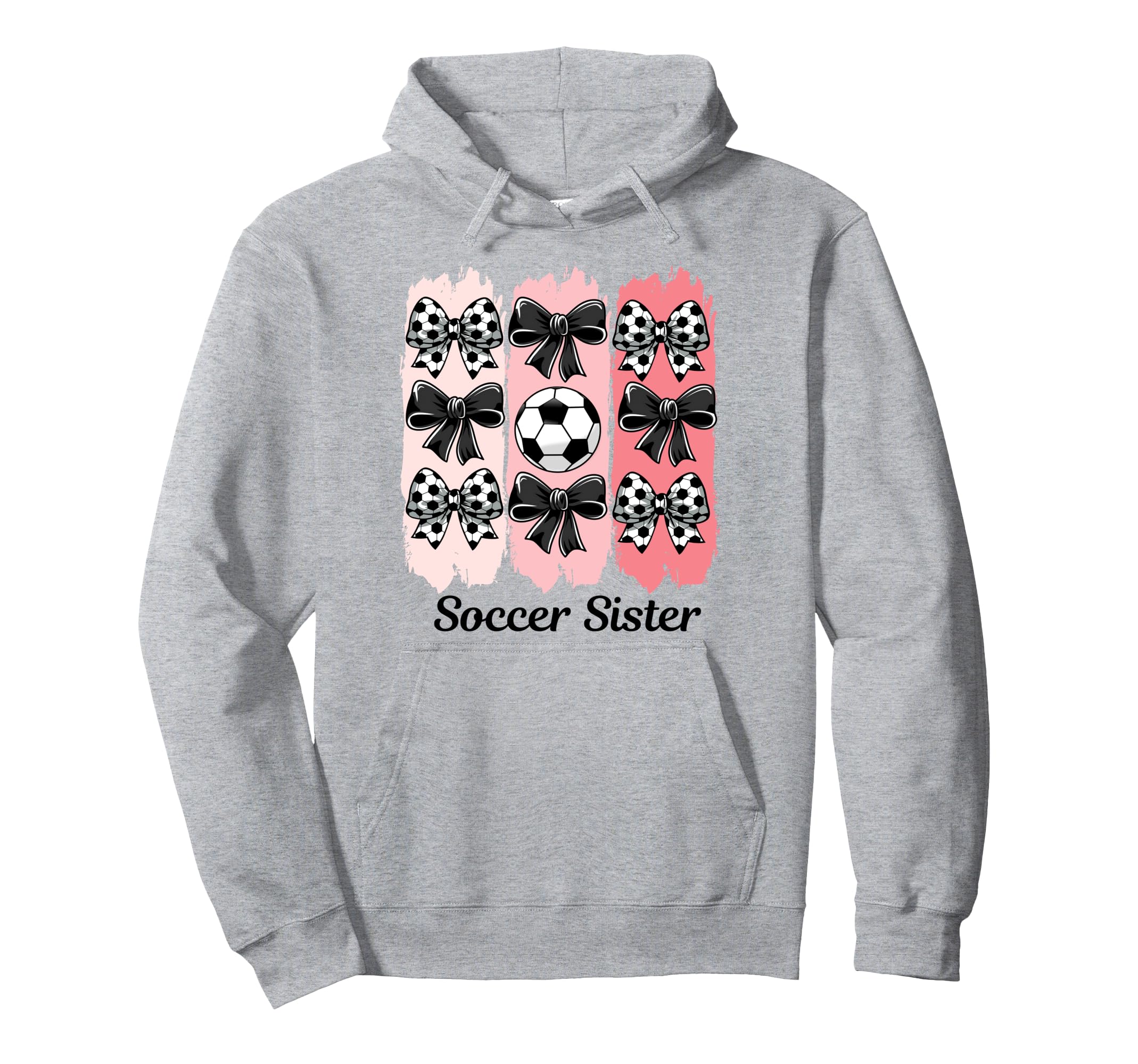 Soccer Sister Coquette Bow Soccer Hoodie - Trendy Graphic for Adults - T-Shirt, Sweatshirt, Hoodie