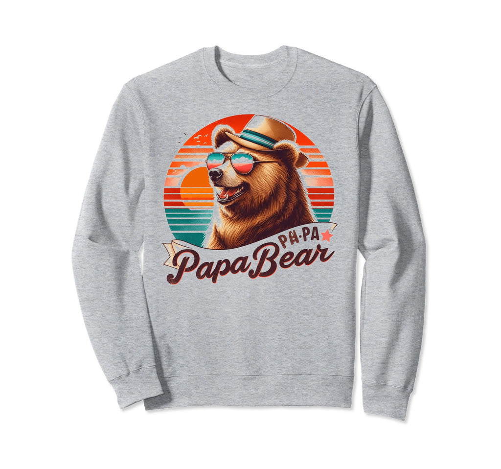 Papa Bear Sunglasses Funny Bear Dad Sweatshirt - Minimalist Print Unisex - T-Shirt, Sweatshirt, Hoodie