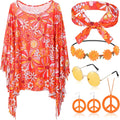 6 Pcs Hippie Costume Accessories Set Includes - Adult & Kids T-Shirts, Sweatshirts & Hoodies apparel design preview 1