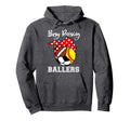 Busy Raising Ballers Funny Softball Hoodie - Minimalist Print Unisex - T-Shirt, Sweatshirt, Hoodie