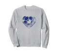 Soccer Ball Blue Color Heart Mom Fan Sweatshirt - Minimalist Print Unisex - T-Shirt, Sweatshirt, Hoodie