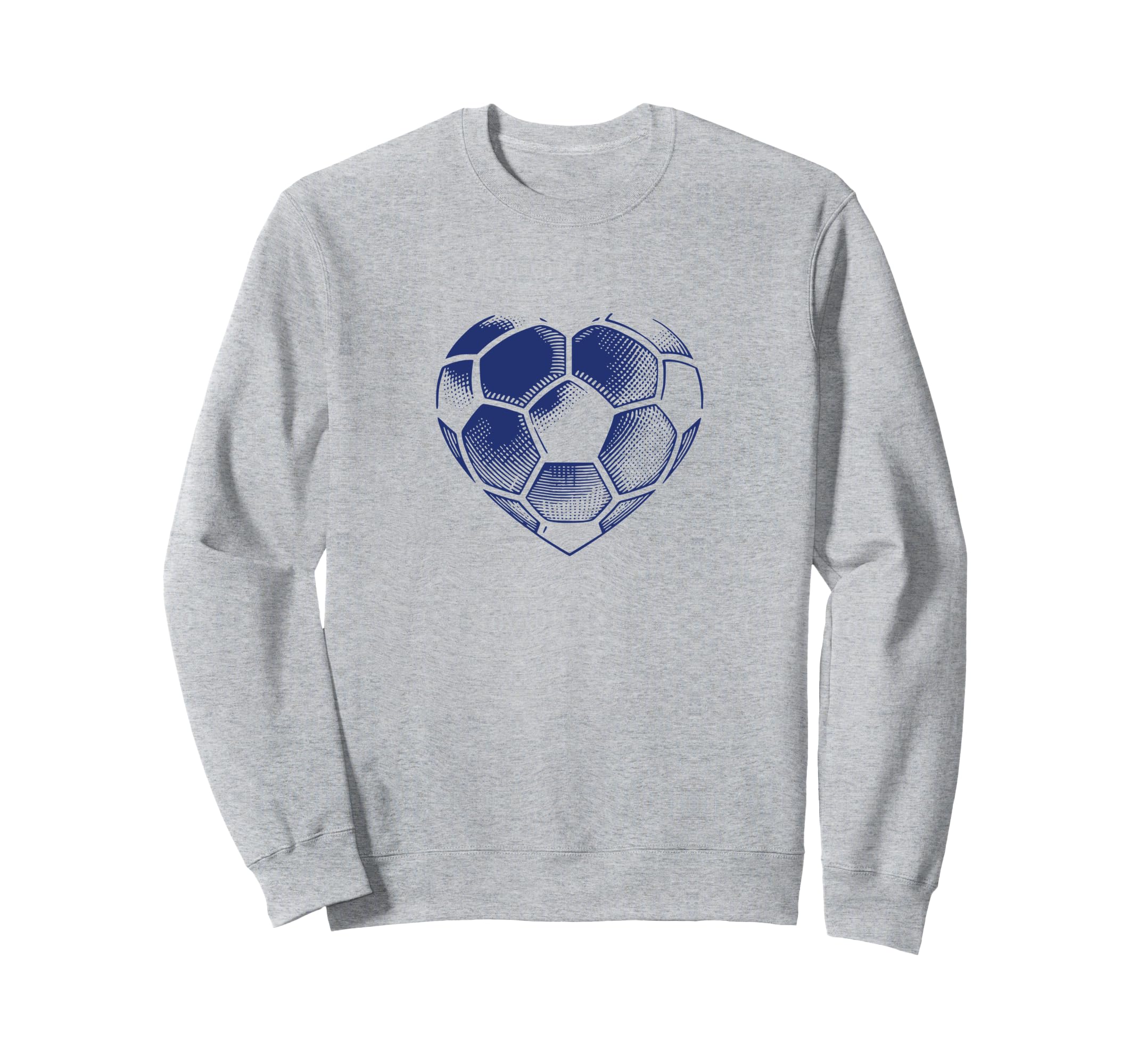 Soccer Ball Blue Color Heart Mom Fan Sweatshirt - Minimalist Print Unisex - T-Shirt, Sweatshirt, Hoodie
