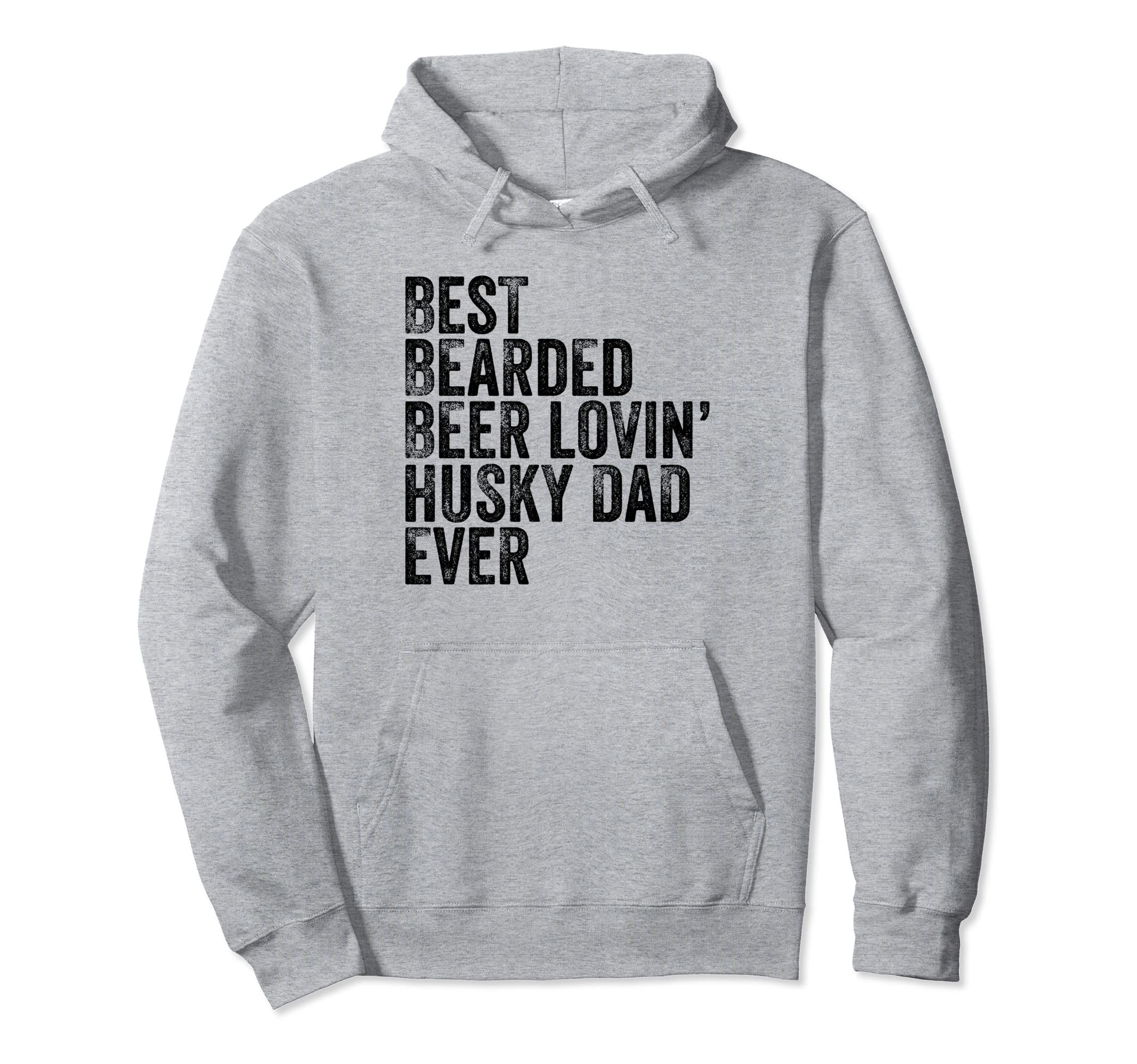 Bearded Dad Beer Siberian Husky Lover Hoodie - Custom Art Print Unisex - T-Shirt, Sweatshirt, Hoodie