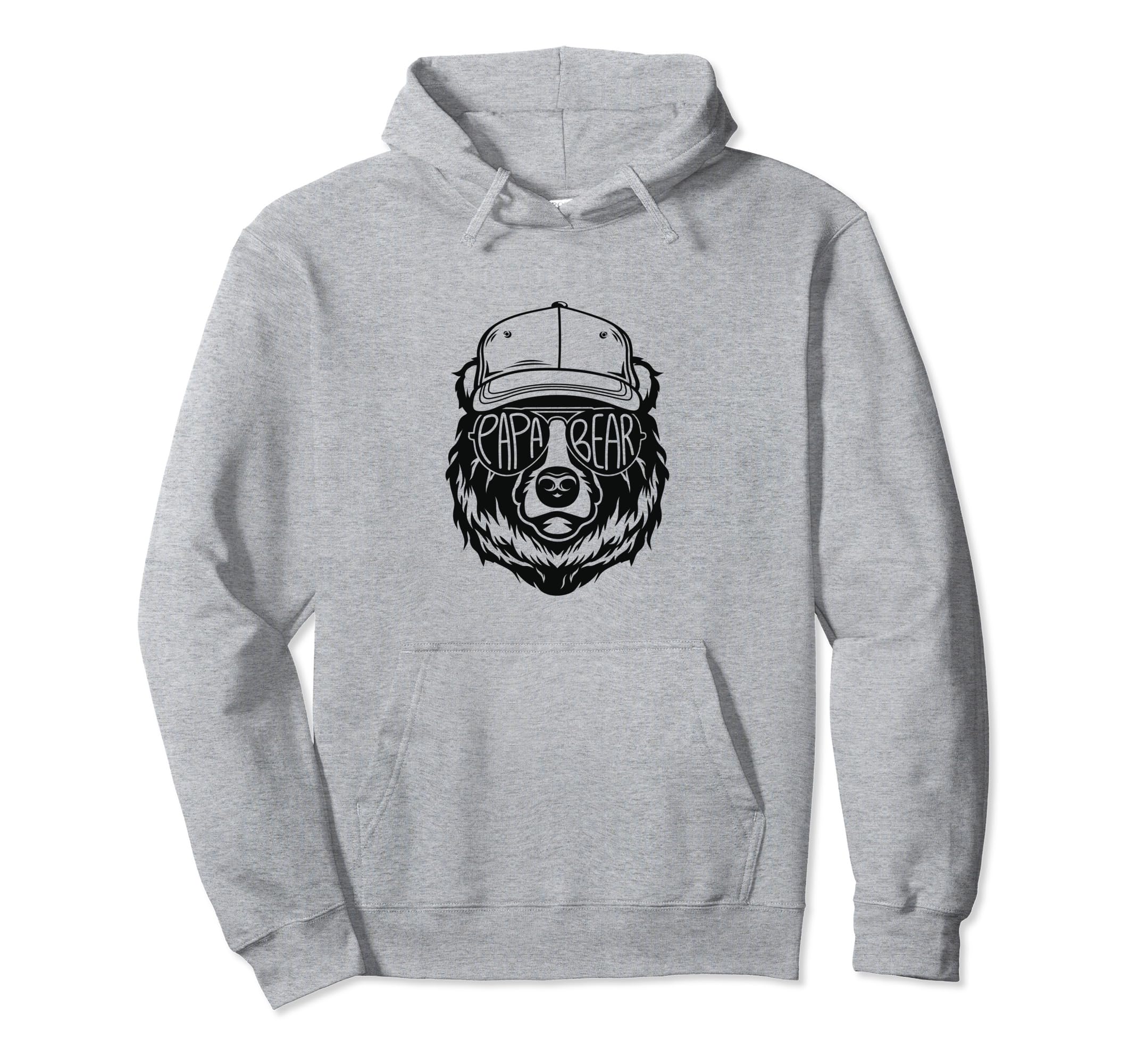 Papa Bear Face Sunglasses Baseball Hoodie - Fun Novelty Design for Adults - T-Shirt, Sweatshirt, Hoodie