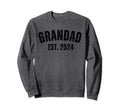 Grandad Grandpa Est 2024 Distressed Sweatshirt - Graphic Print Unisex - T-Shirt, Sweatshirt, Hoodie