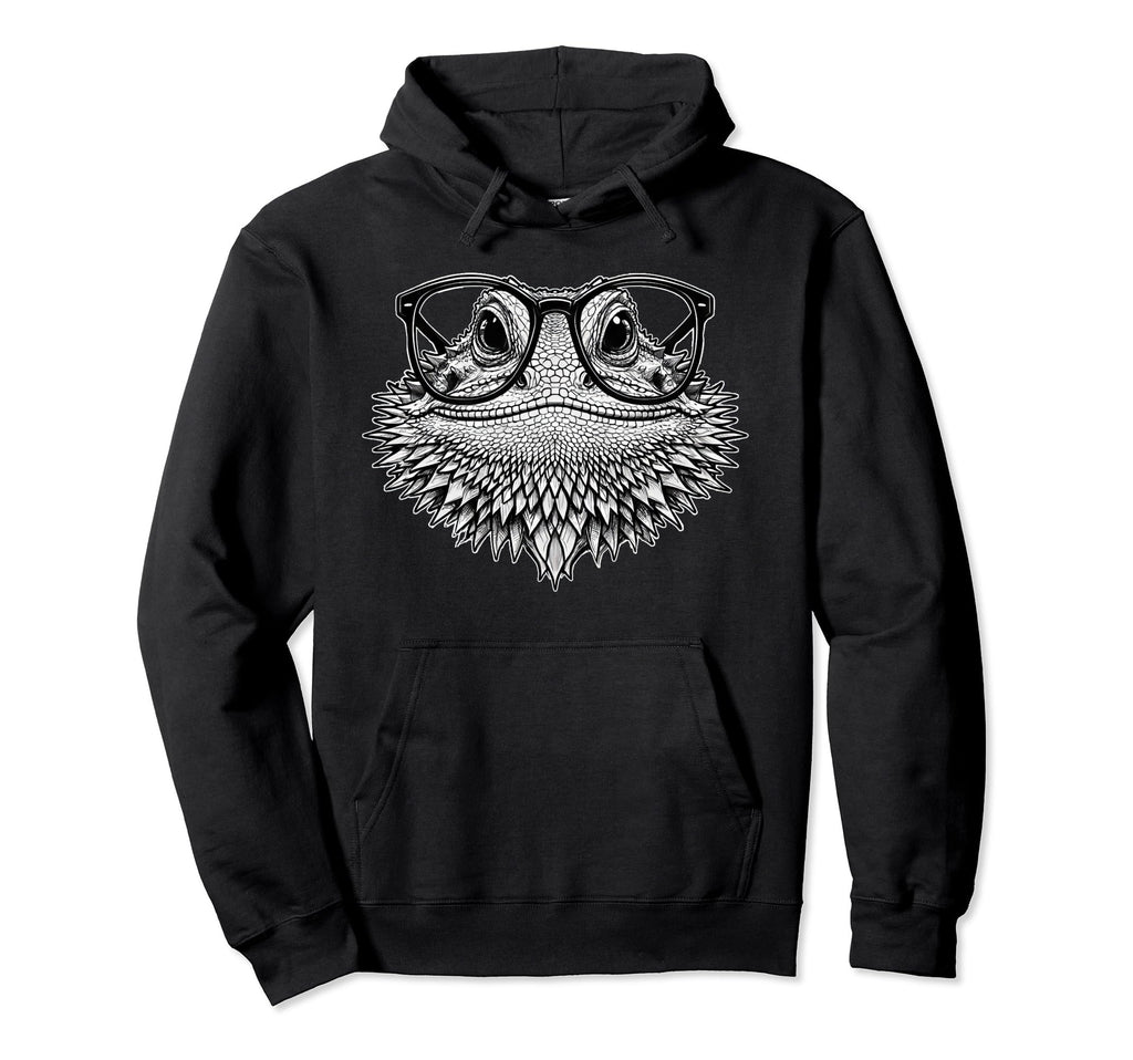 Bearded Dragon Nerdy Glasses Reptile Pet Hoodie - Trendy Graphic Unisex - T-Shirt, Sweatshirt, Hoodie