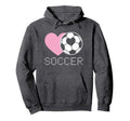 Soccer Lover Heart And Ball Hoodie - Fun Novelty Design for Adults - T-Shirt, Sweatshirt, Hoodie