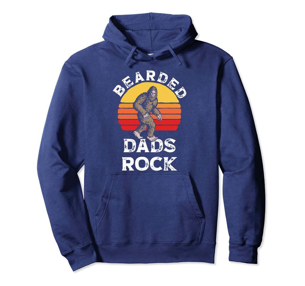 Bearded Dads Rock Bigfoot Fathers Day Hoodie - Aesthetic Graphic Men Women - T-Shirt, Sweatshirt, Hoodie