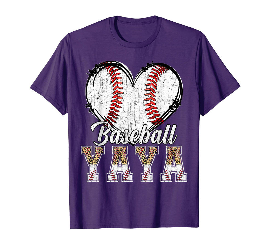 Softball Baseball Yaya Heart T-Shirt - Casual Everyday Wear Men Women - T-Shirt, Sweatshirt, Hoodie