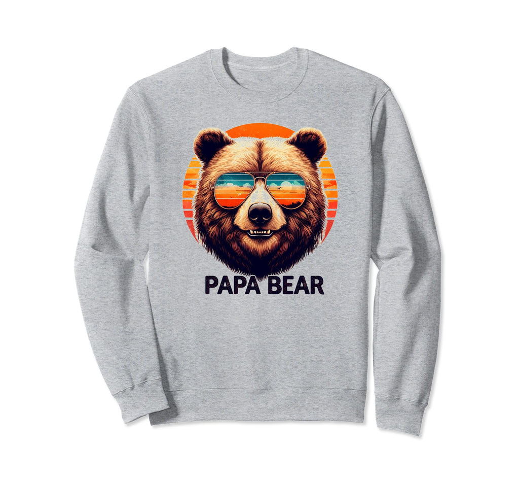 Papa Bear Sunglasses Funny Bear Dad Sweatshirt - Aesthetic Graphic Unisex - T-Shirt, Sweatshirt, Hoodie
