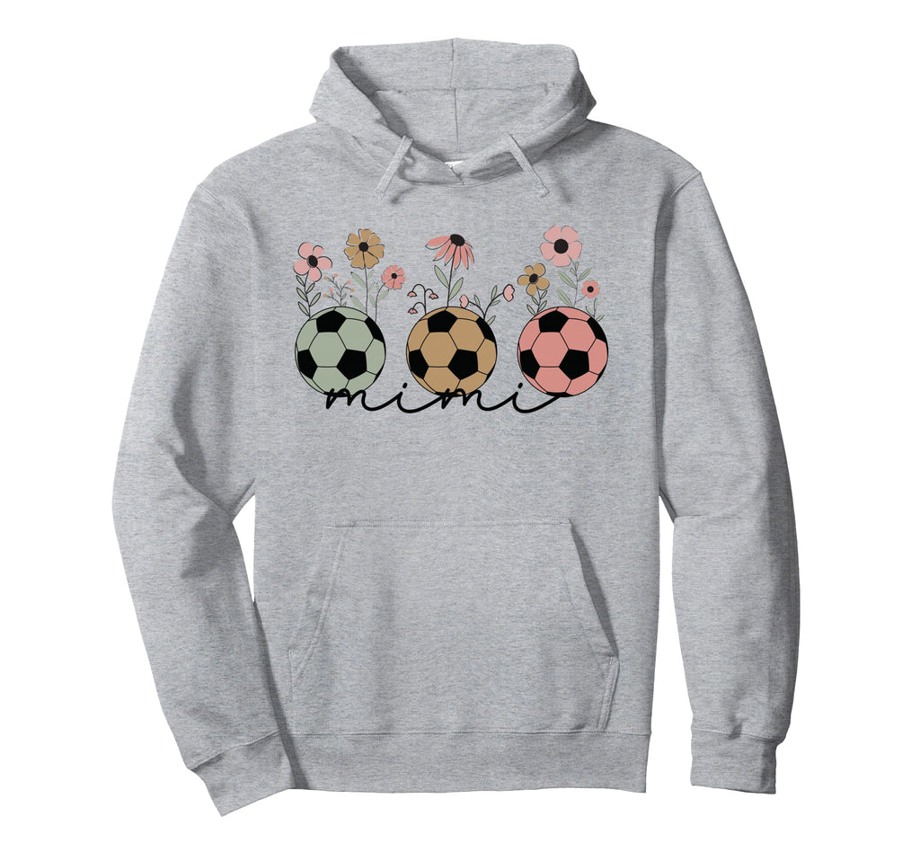 Soccer Mimi Grandma Wildflower Floral Hoodie - Minimalist Print for Adults - T-Shirt, Sweatshirt, Hoodie