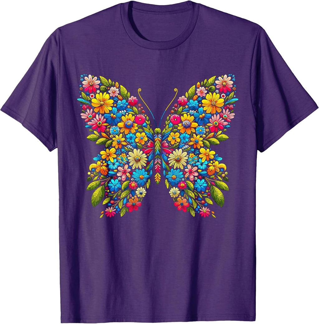 Butterfly With Flowers Aesthetic - Adult & Kids T-Shirts, Sweatshirts & Hoodies apparel design preview 1