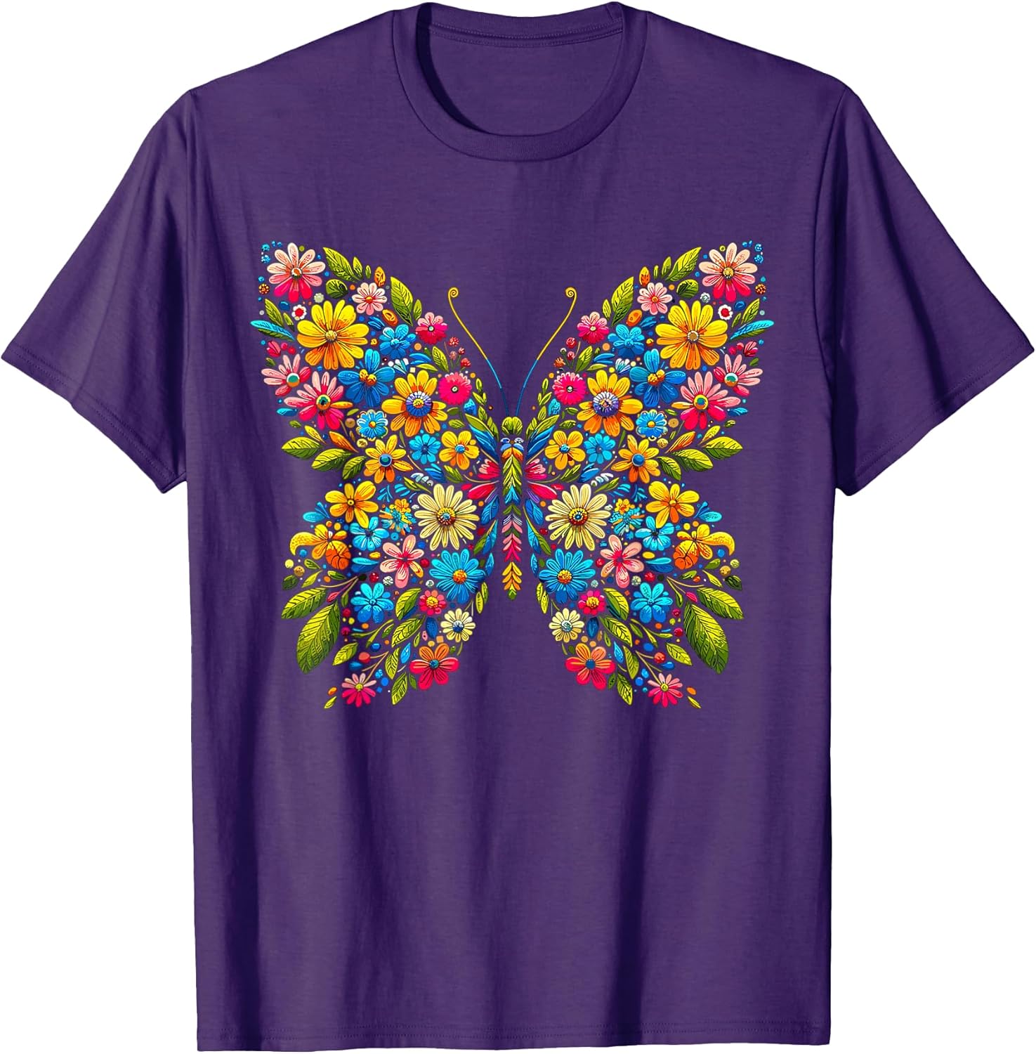 Butterfly With Flowers Aesthetic - Adult & Kids T-Shirts, Sweatshirts & Hoodies apparel design preview 1