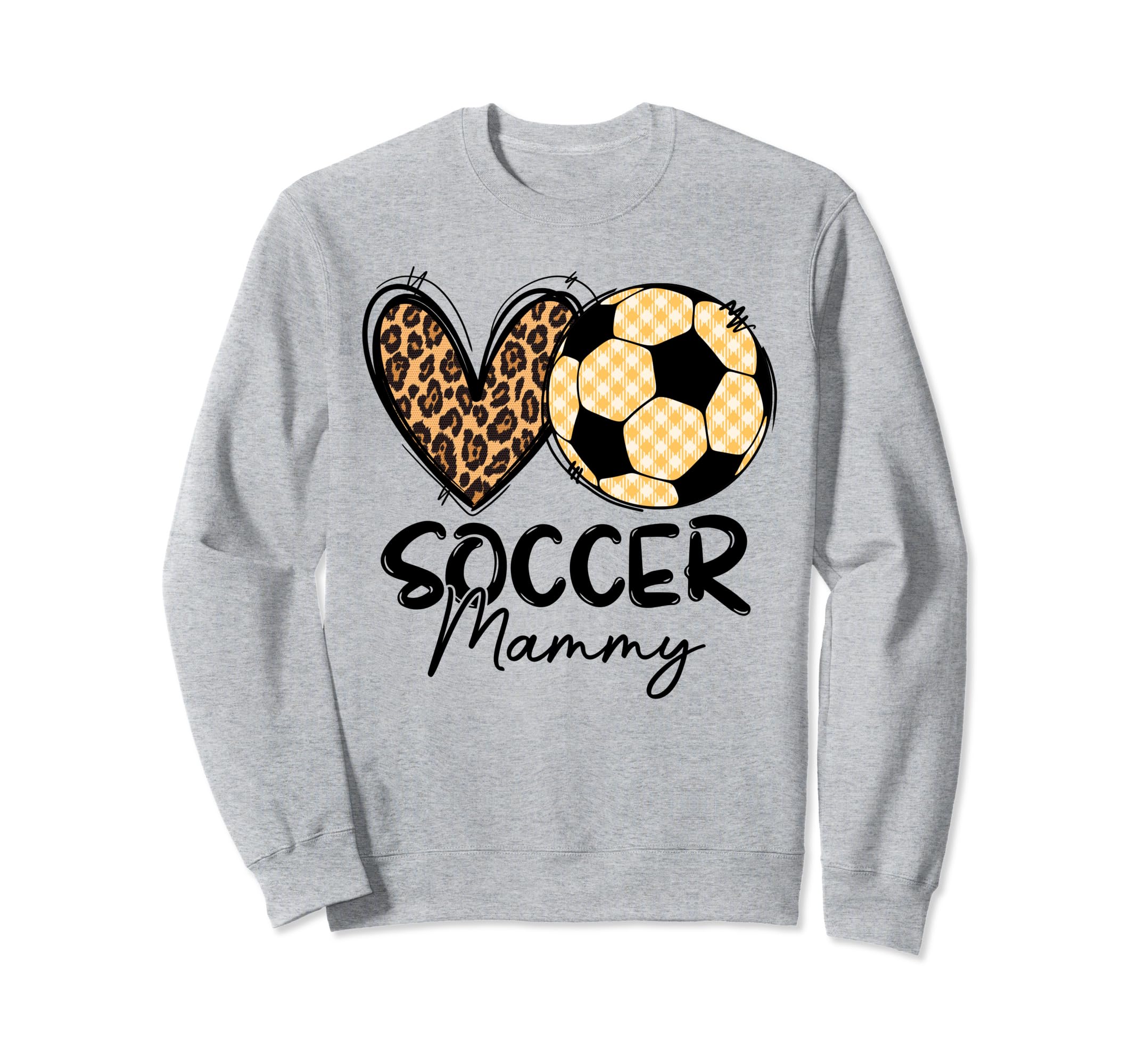 Soccer Mammy Heart Leopard Matching Sweatshirt - Graphic Print for Adults - T-Shirt, Sweatshirt, Hoodie